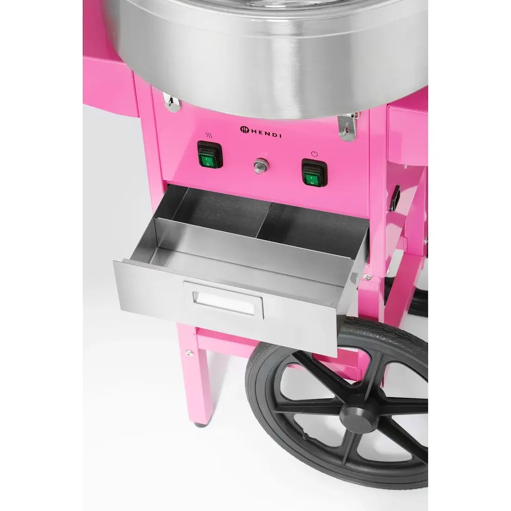 Hendi Suikerspinmachine + Onderstel | Kom ø520mm | 1.13kw (230v) | Wielen | 948x520x914(h)mm