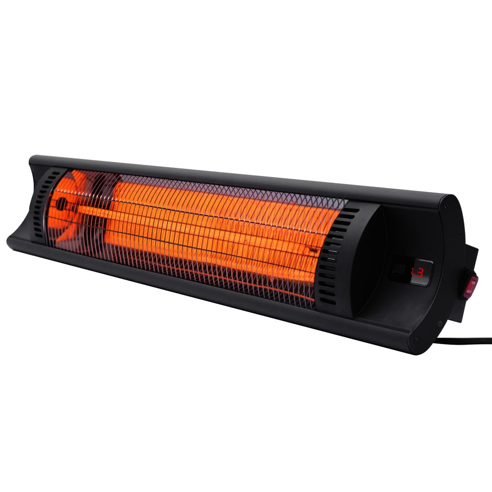 Hendi Terrasverwarmer | Bola | Zwart | Elektrisch | 2.5kw (230v) | Afstandsbediening | Waterdicht | 879x85x195(h)mm