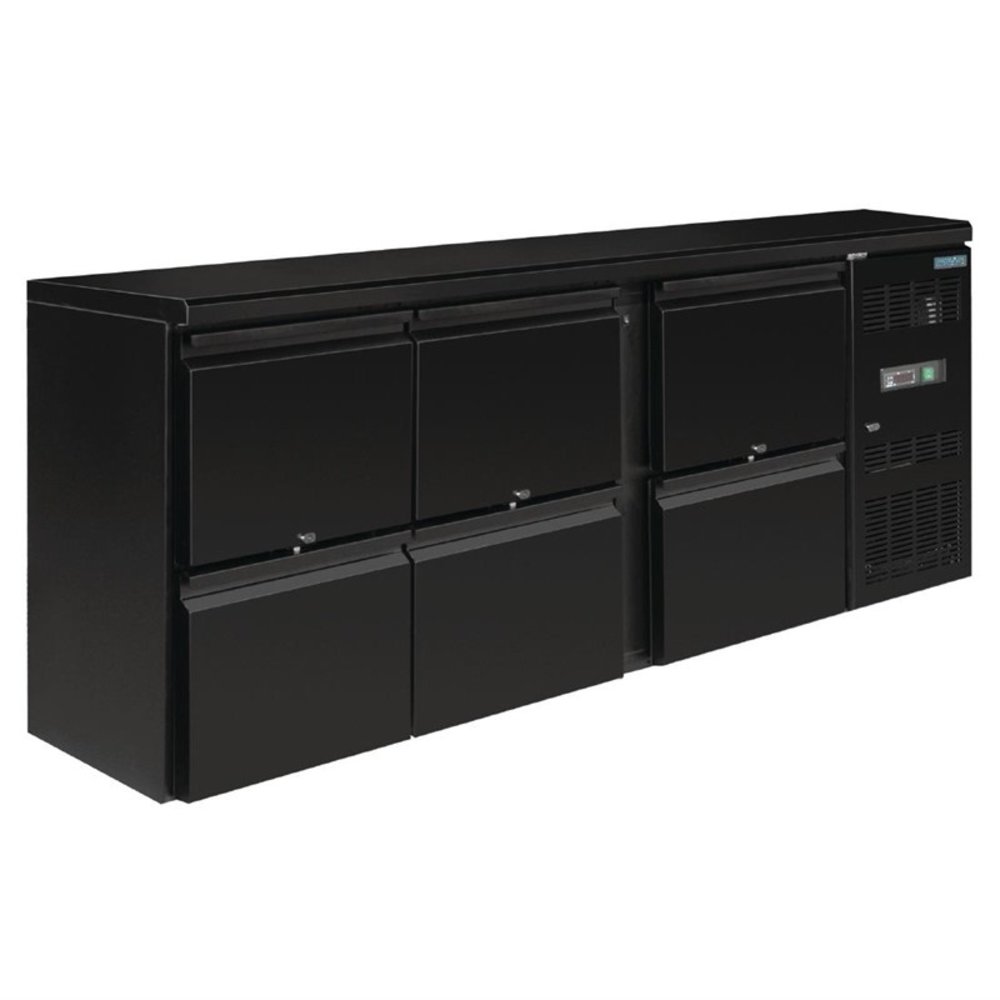 Polar Barkoelkast | U-serie | 536l | Zwart | 0°c/+10°c | Geforceerd | 6 Laden | 2002x513x860(h)mm