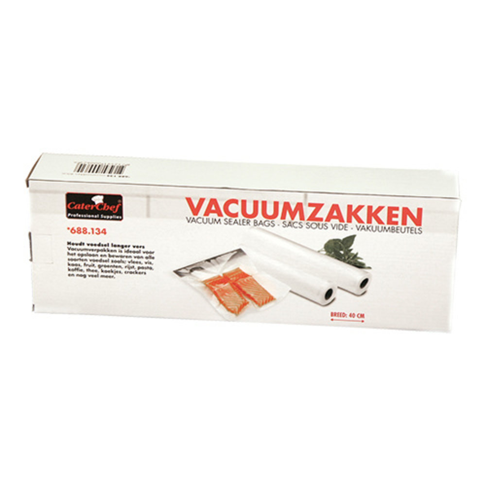 Caterchef Vacuumzakken Set a 2 Rollen | 6 Meter Lengte Per Rol | 40(b)cm