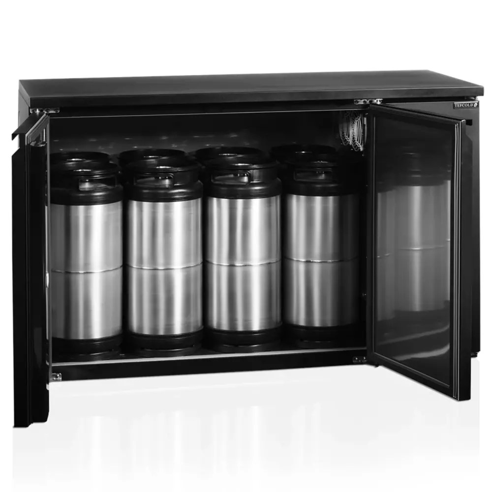 Tefcold Vatenkoeler | Serie Ckc | Zwart | 8x 20l/2x 50l (keg) | +2°c/+10°c | Geforceerd | 1350x590x860(h)mm