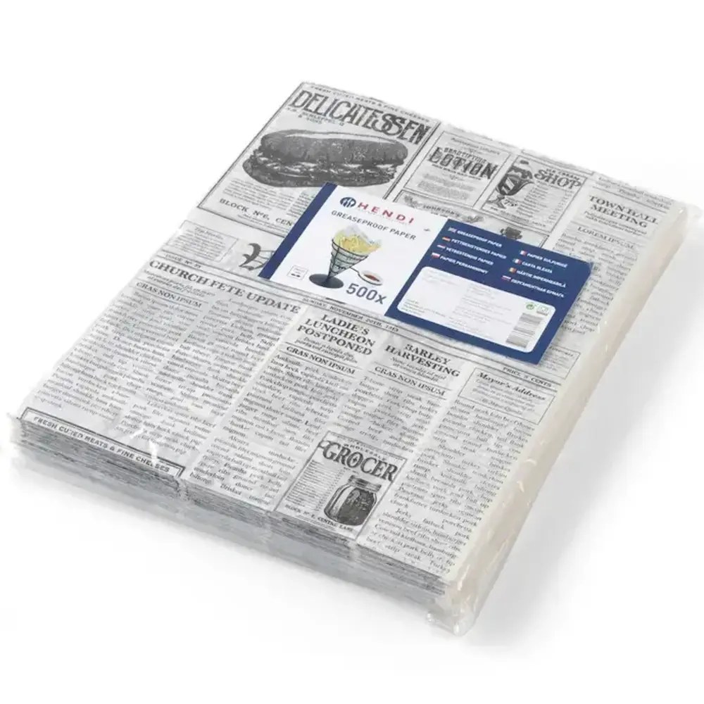 Hendi Vetvrij Papier | Krantenprint | 500 Stuks | 250x200mm