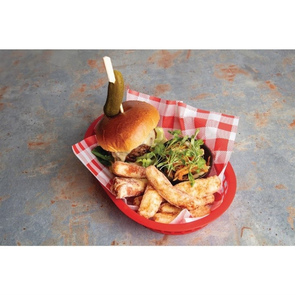 Gastronoble Vetvrij Rood Gingham Papier 25x25cm | 200 Stuks