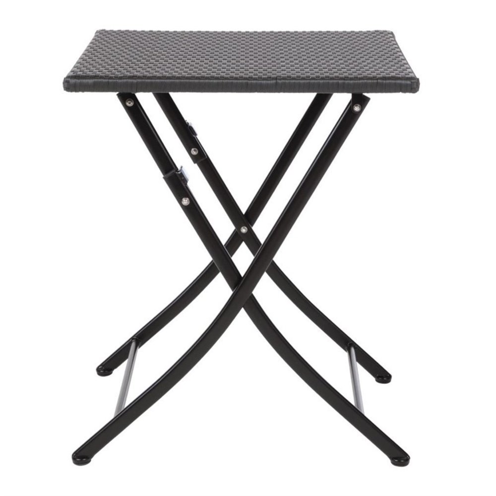 Bolero Inklapbare Tafel | Polyrotan/staal | Zwart | In-/outdoor | 600x600x710(h)mm