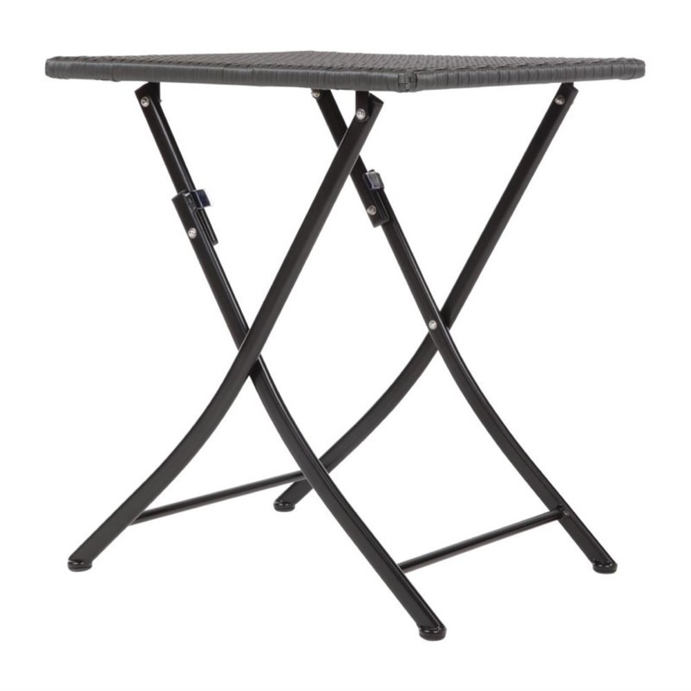 Bolero Inklapbare Tafel | Polyrotan/staal | Zwart | In-/outdoor | 600x600x710(h)mm