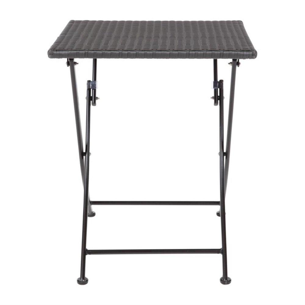 Bolero Inklapbare Tafel | Polyrotan/staal | Zwart | In-/outdoor | 600x600x710(h)mm