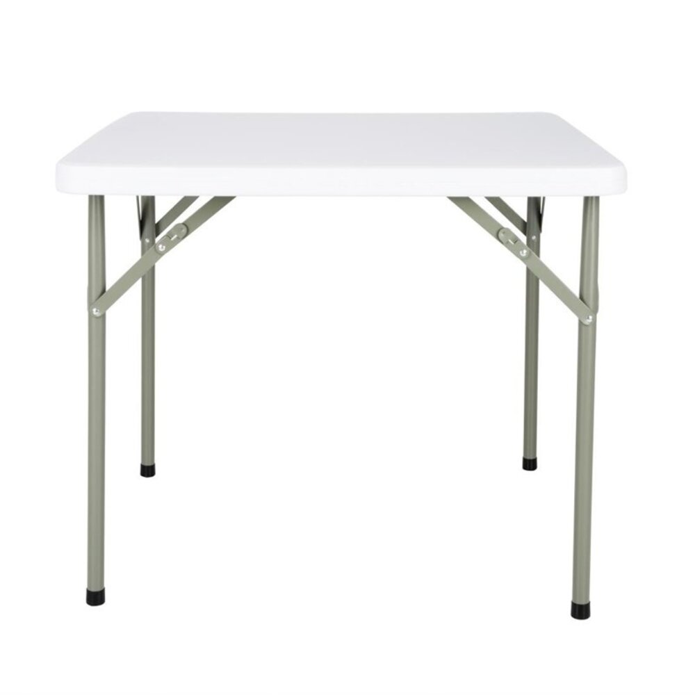 Bolero Inklapbare Buffettafel | Kunststof/staal | Wit Blad | Grijs Frame | In-/outdoor | 860x860x740(h)mm