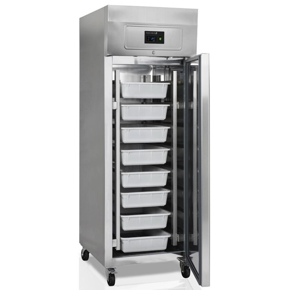 Tefcold Viskoelkast | 560l | Rvs | -6°c/+8°c | Statisch | Incl. 7 Visbakken | Wielen (geremd) | 680x810x2010(h)mm