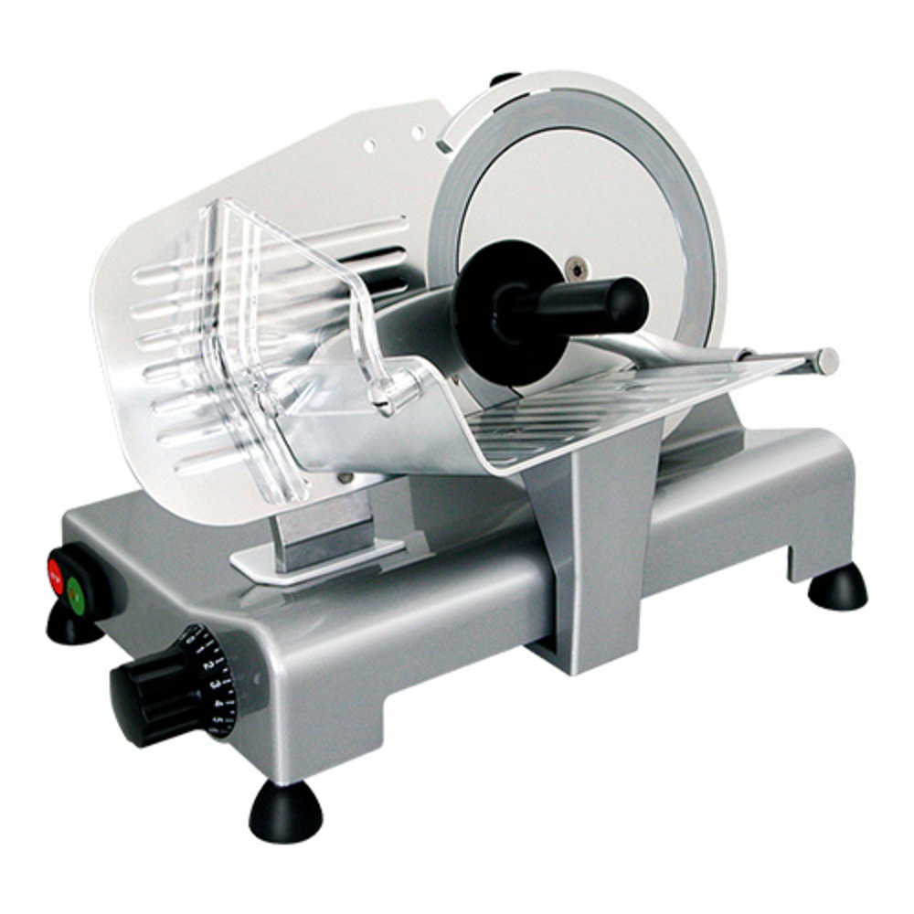 Caterchef Vleessnijmachine ø195mm | 120w | Traploos Instelbare Snijdikte 0-12mm | 300x430x292(h)mm