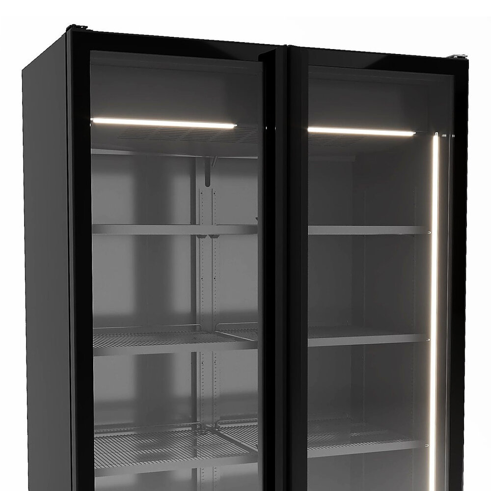 Combisteel Vrieskast | 1230l | Zwart | -18°c/-23°c | Geforceerd | Draaideuren | Wielen | 1306x852x2082(h)mm