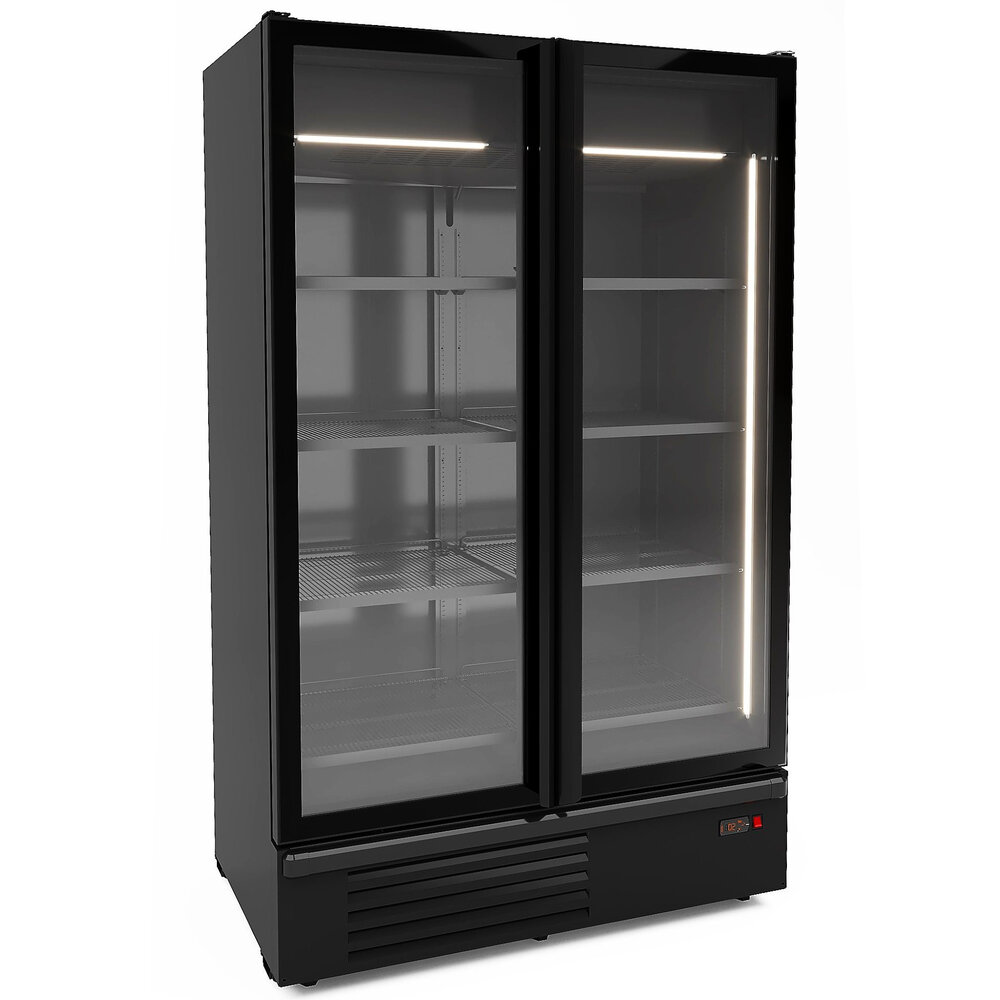 Combisteel Vrieskast | 1230l | Zwart | -18°c/-23°c | Geforceerd | Draaideuren | Wielen | 1306x852x2082(h)mm