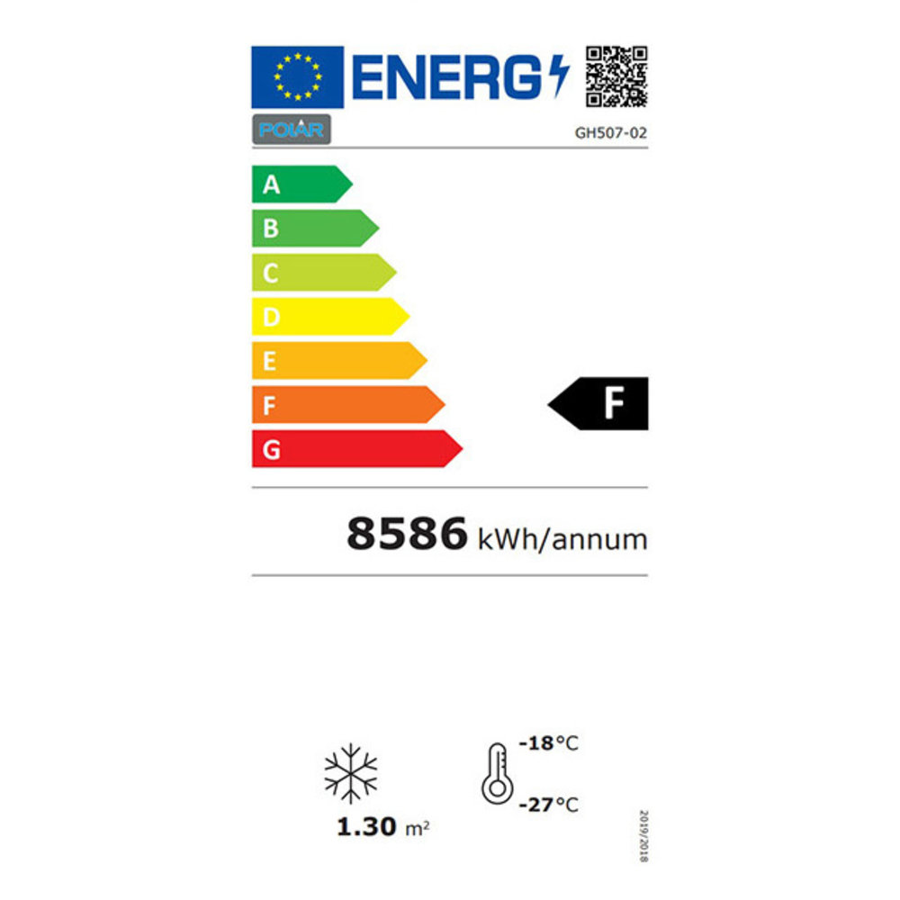Polar Vrieskast | G-serie | 920l | Wit | -18°c/-22°c | Statisch + Ventilator | Draaideuren | Wielen | 1370x720x2022(h)mm