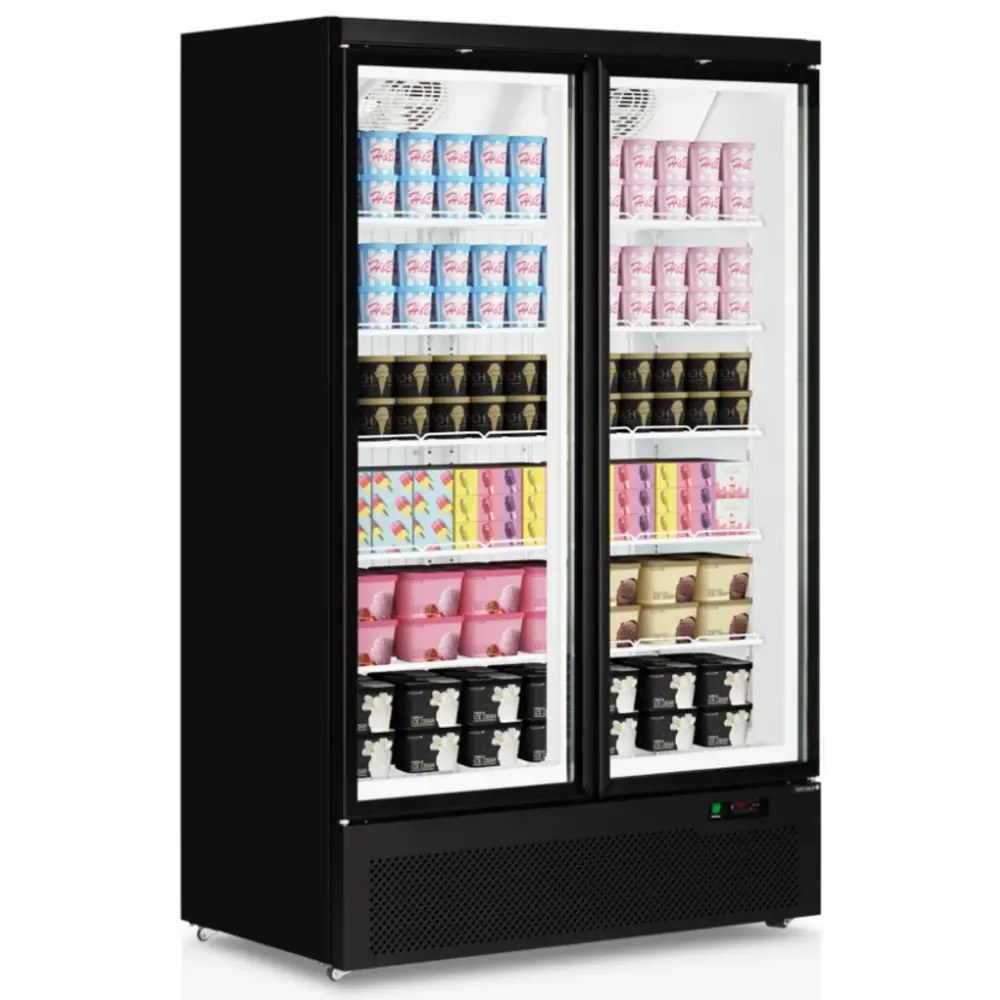 Tefcold Vrieskast | Atom Maxi | 1006l | Zwart | -18°c/-22°c | Geforceerd | Draaideuren | Wielen (geremd) | 1253x760x2003(h)mm
