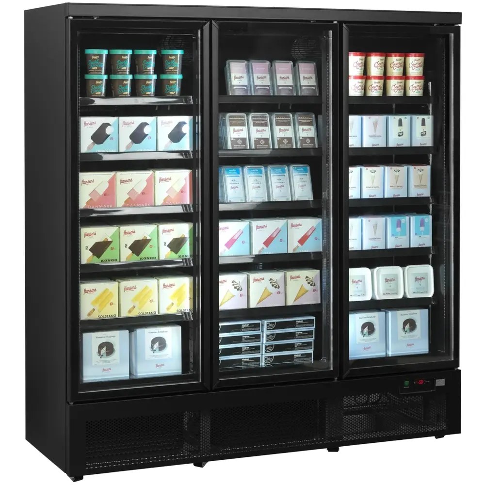 Tefcold Vrieskast | Atom Maxi | 1563l | Zwart | -18°c/-22°c | Geforceerd | Draaideuren | Wielen | 1880x760x2003(h)mm