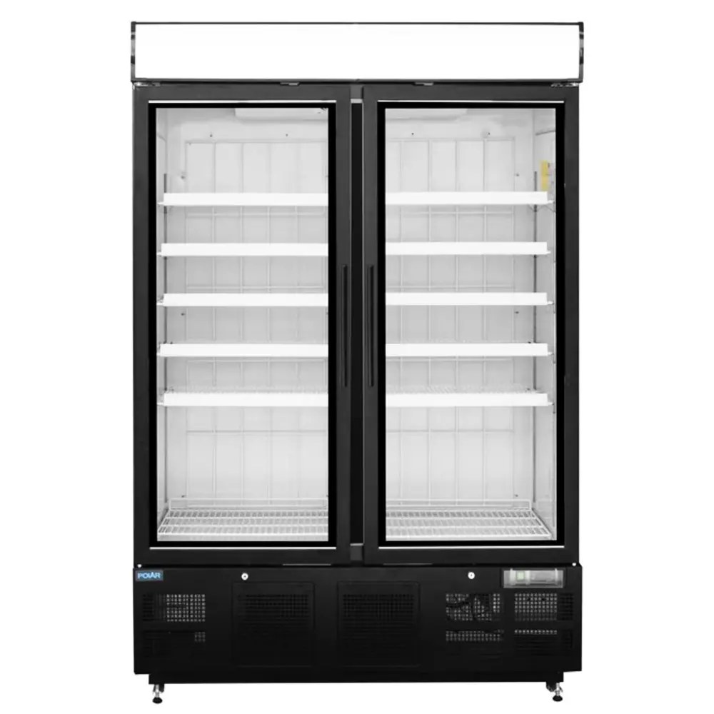 Polar Vrieskast | G-serie | 920l | Zwart | -18°c/-22°c | Statisch + Ventilator | Draaideuren | Wielen | 1370x720x2022(h)mm
