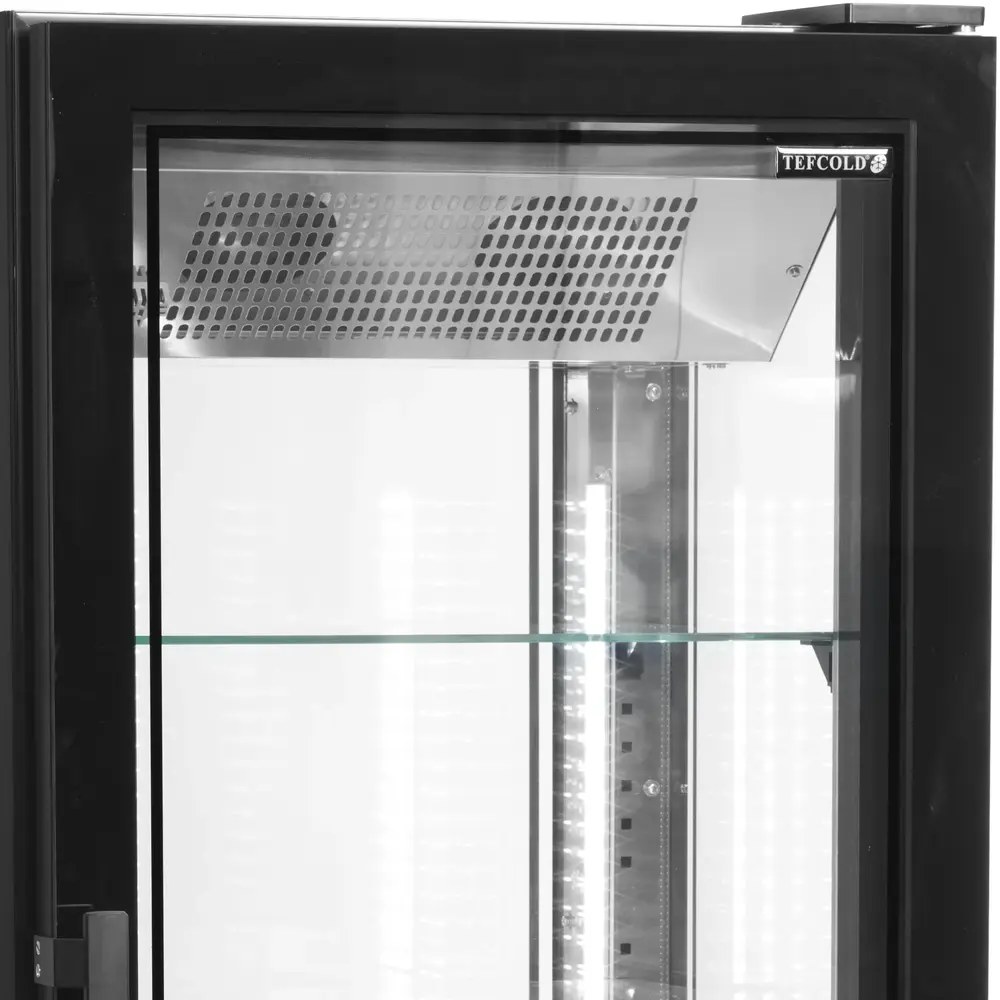 Tefcold Vriesvitrine | Upd | 364l | Zwart | -18°c/-22°c | Geforceerd | 6 Niveaus | Wielen (geremd) | 650x650x1950(h)mm