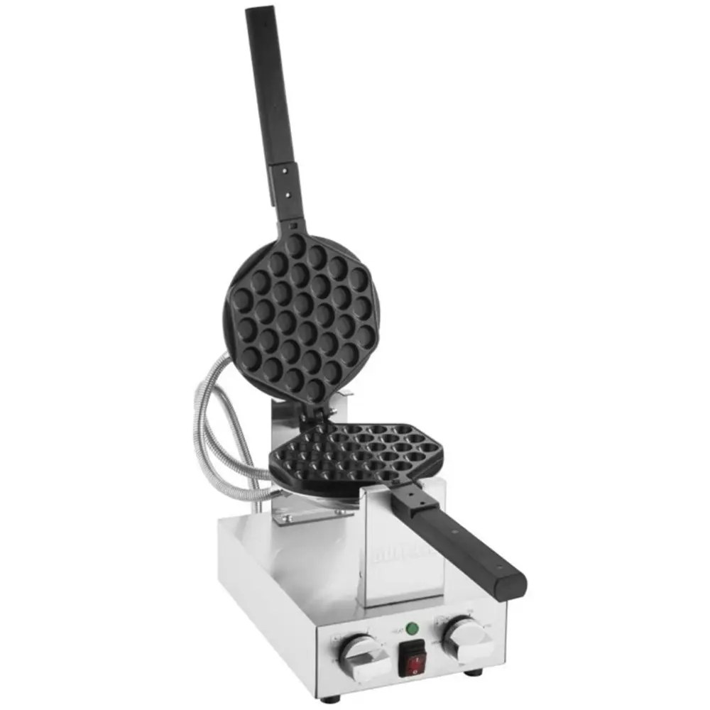 Buffalo Wafelijzer | Enkel | Bubble Wafels | 50°c/250°c | 1.4kw (230v) | Draaibaar | Timer | 275x540x225(h)mm