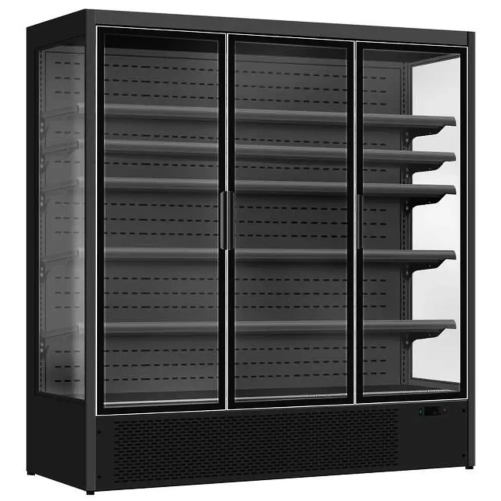 Combisteel Wandkoeling | Luke | Zwart | +2°c/+10°c | Geforceerd | Draaideuren | Wielen (geremd) | 1955x720x2030(h)mm