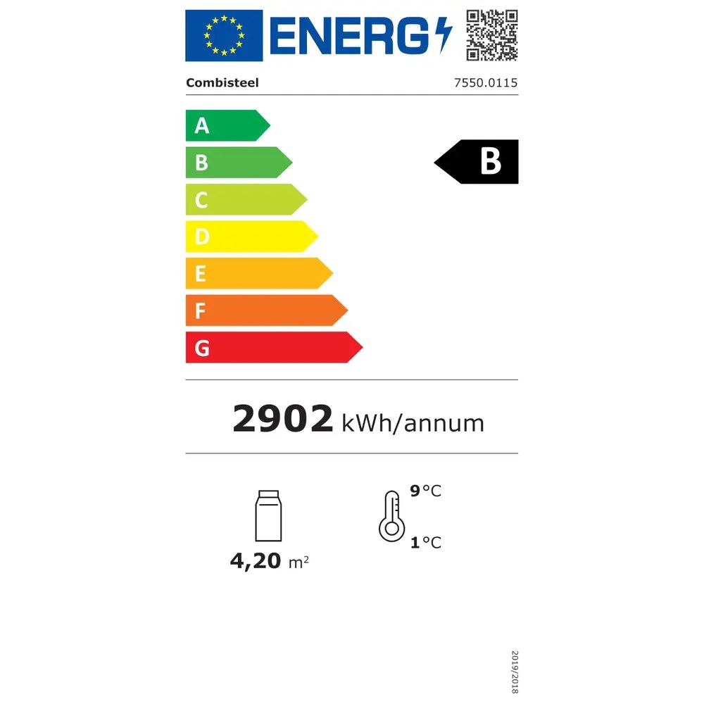 Combisteel Wandkoeling | Luke | Zwart | +2°c/+10°c | Geforceerd | Draaideuren | Wielen (geremd) | 1955x720x2030(h)mm