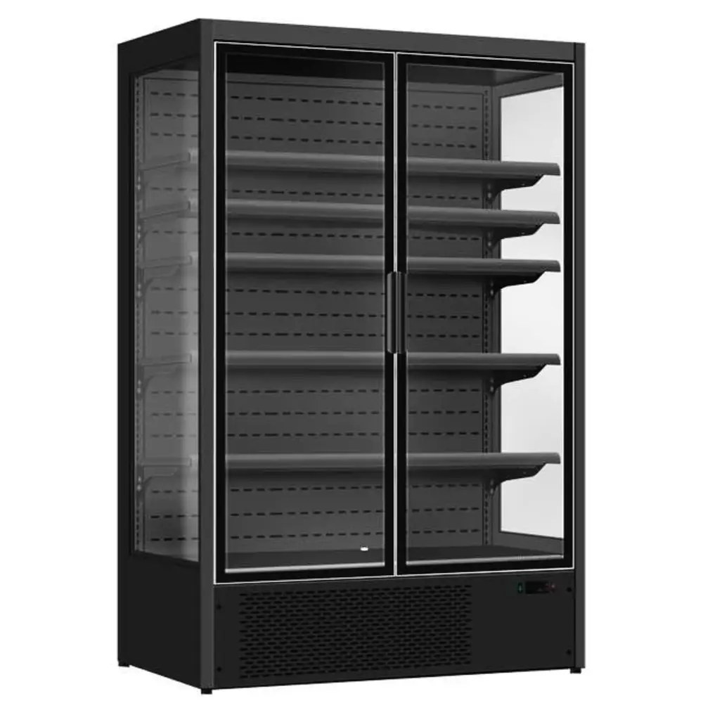 Combisteel Wandkoeling | Luke | Zwart | +2°c/+10°c | Geforceerd | Draaideuren | Wielen (geremd) | 1330x720x2030(h)mm