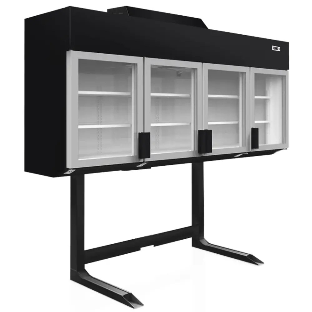 Tefcold Wandkoeling/-vriezer + Standaard | Serie Mtf | Zwart | -18°c/-24°c & -1°c/+8°c | Geforceerd | Draaideuren | 2500x745x2430(h)mm
