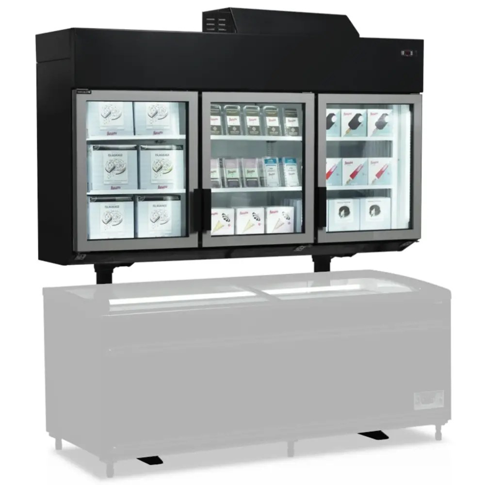Tefcold Wandkoeling/-vriezer + Standaard | Serie Mtf | Zwart | -18°c/-24°c & -1°c/+8°c | Geforceerd | Draaideuren | 2100x745x2430(h)mm