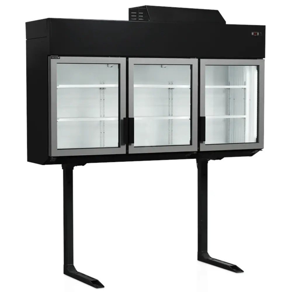 Tefcold Wandkoeling/-vriezer + Standaard | Serie Mtf | Zwart | -18°c/-24°c & -1°c/+8°c | Geforceerd | Draaideuren | 2100x745x2430(h)mm