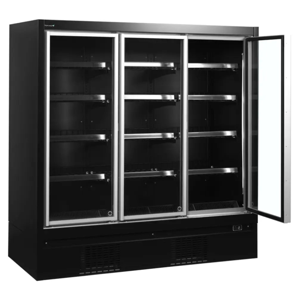 Tefcold Wandvriezer | Extra | Zwart | -18°c/-21°c | Geforceerd | Draaideuren | Koppelbaar | 1975x930x2035(h)mm