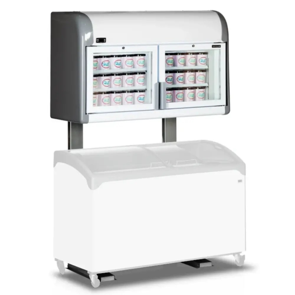 Tefcold Wandvriezer + Standaard | Serie Mtf | Wit/grijs | -18°c/-23°c | Statisch | Draaideuren | 1275x636x1965(h)mm