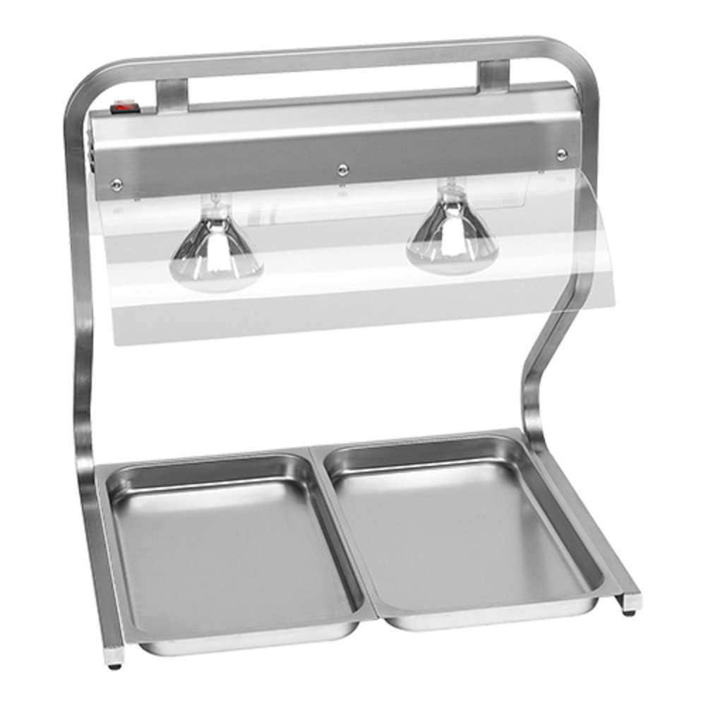 Caterchef Warmhoudbrug Rvs | 2/1 GN | 2 Infrarode Lampen | 230v | 680x530x720(h)mm