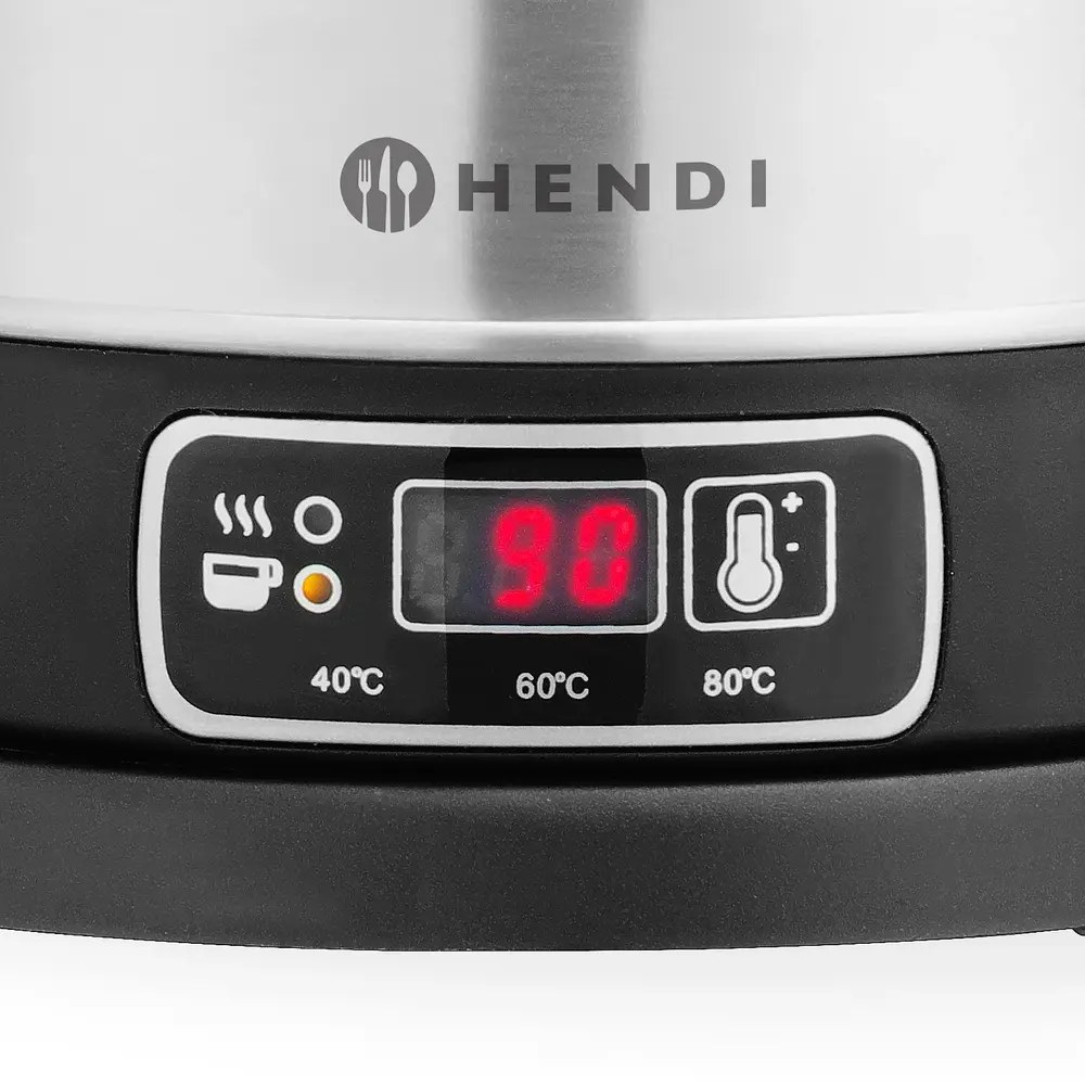 Hendi Waterkoker | Rvs/zwart | 1.8l | 40°c/100°c | Afneembare Kan | Touchbediening | 1.8kw (230v) | 230x165x255(h)mm