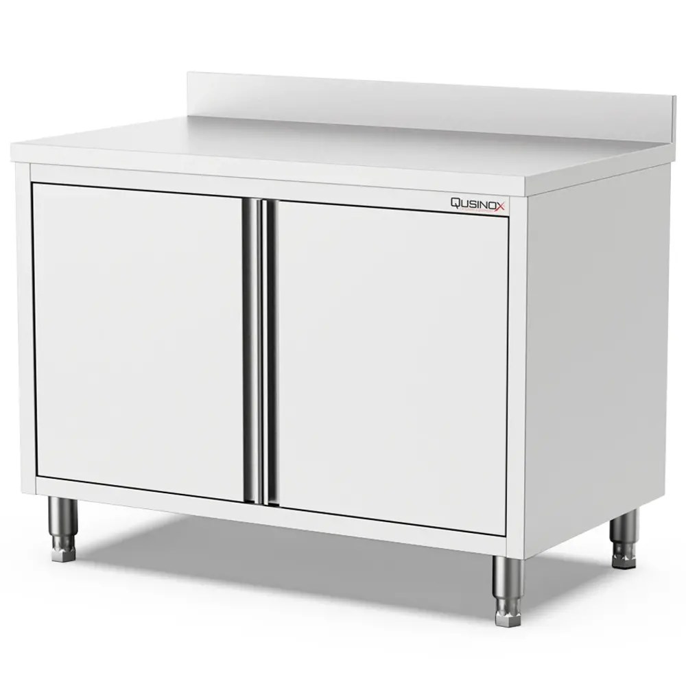 Qusinox Werkbank | 700 Line | Rvs | Draaideuren | Achteropstand | 600x700x900(h)mm