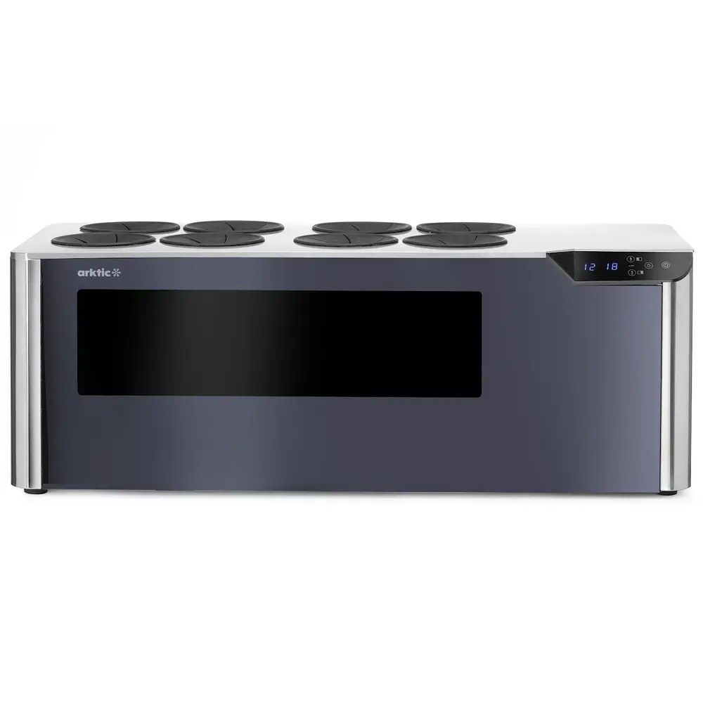 Arktic by Hendi Wijnkoeler | Cellar | 8x 75cl | Rvs/grijs | 2 Zones | +3°c/+18°c | Touchscreen | 800x350x293(h)mm