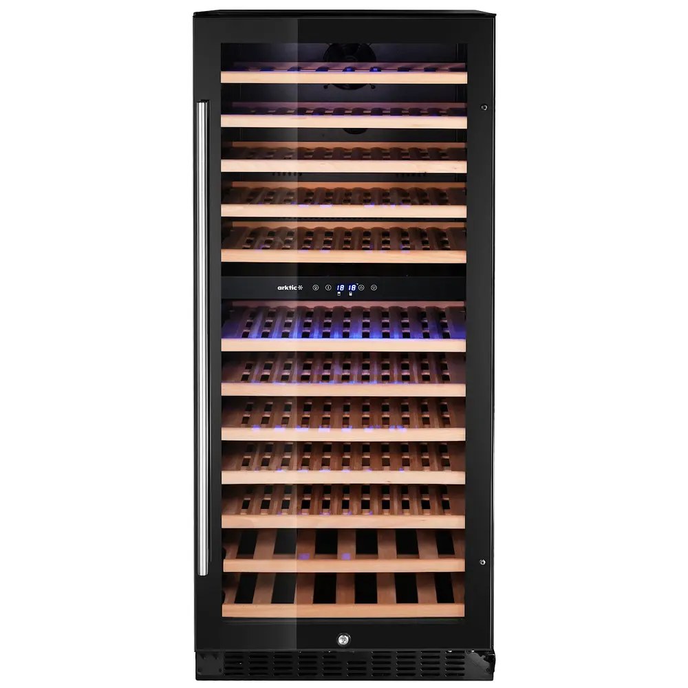 Arktic by Hendi Wijnkoelkast | 265l (124x 75cl) | Zwart | 2 Zones | +5°c/+18°c | Statisch + Ventilator | 570x595x1400(h)mm