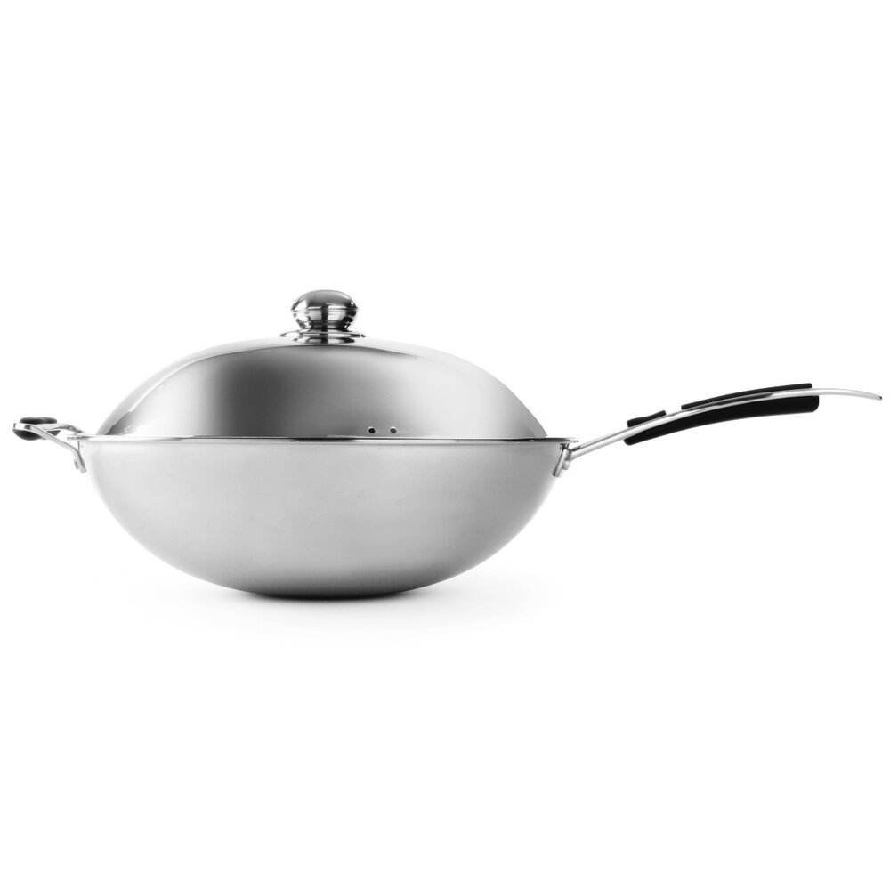 Hendi Wokpan | Rvs | Ronde Bodem | Incl. Deksel | ø360x180(h)mm