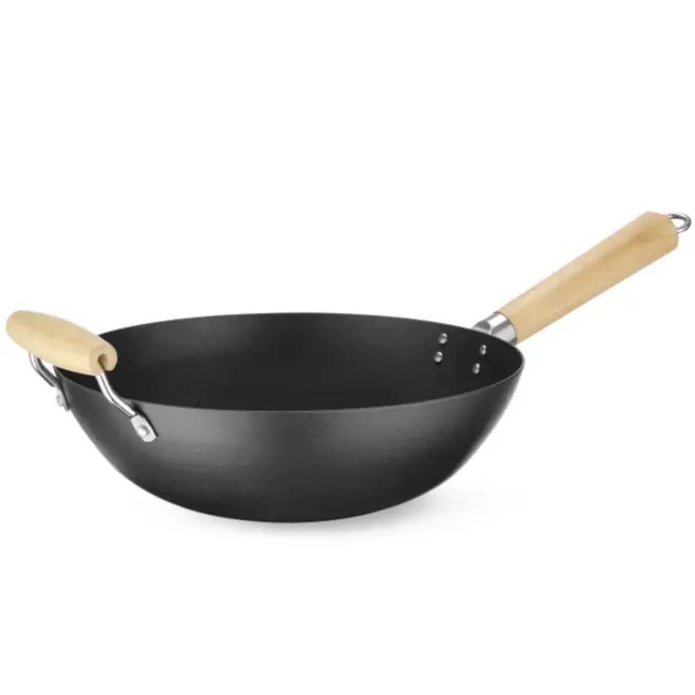Hendi Wokpan | Carbonstaal | Div. Warmtebronnen | Platte Bodem | 565x324x160(h)mm