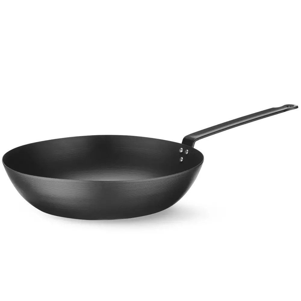 Hendi Wokpan | Carbonstaal | Div. Warmtebronnen | Platte Bodem | 530x304x105(h)mm