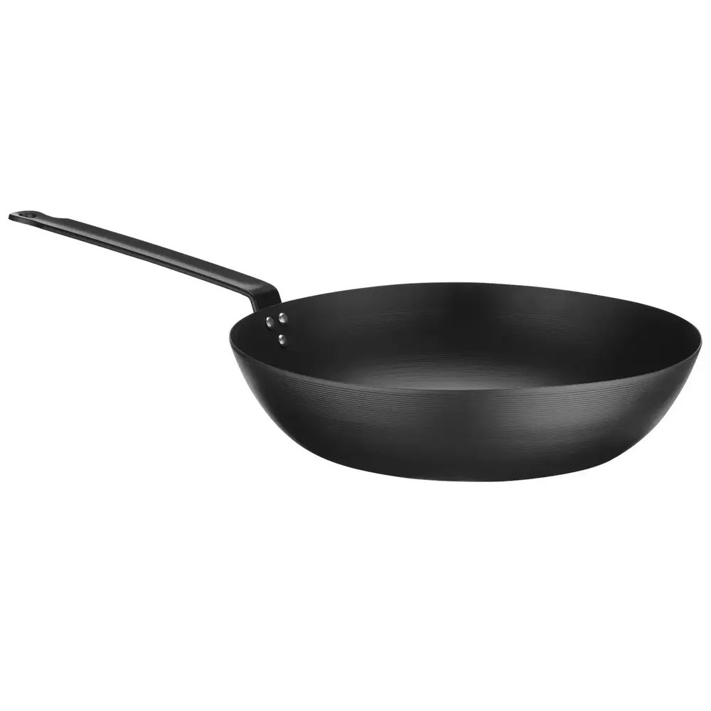 Hendi Wokpan | Carbonstaal | Div. Warmtebronnen | Platte Bodem | 530x304x105(h)mm