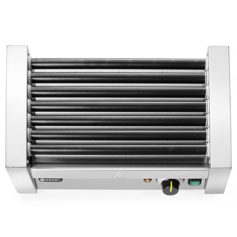 Hendi Worstengrill | 1 Zone (7 Rollen) | ≤ 150°c | 0.74kw (230v) | 520x325x175(h)mm