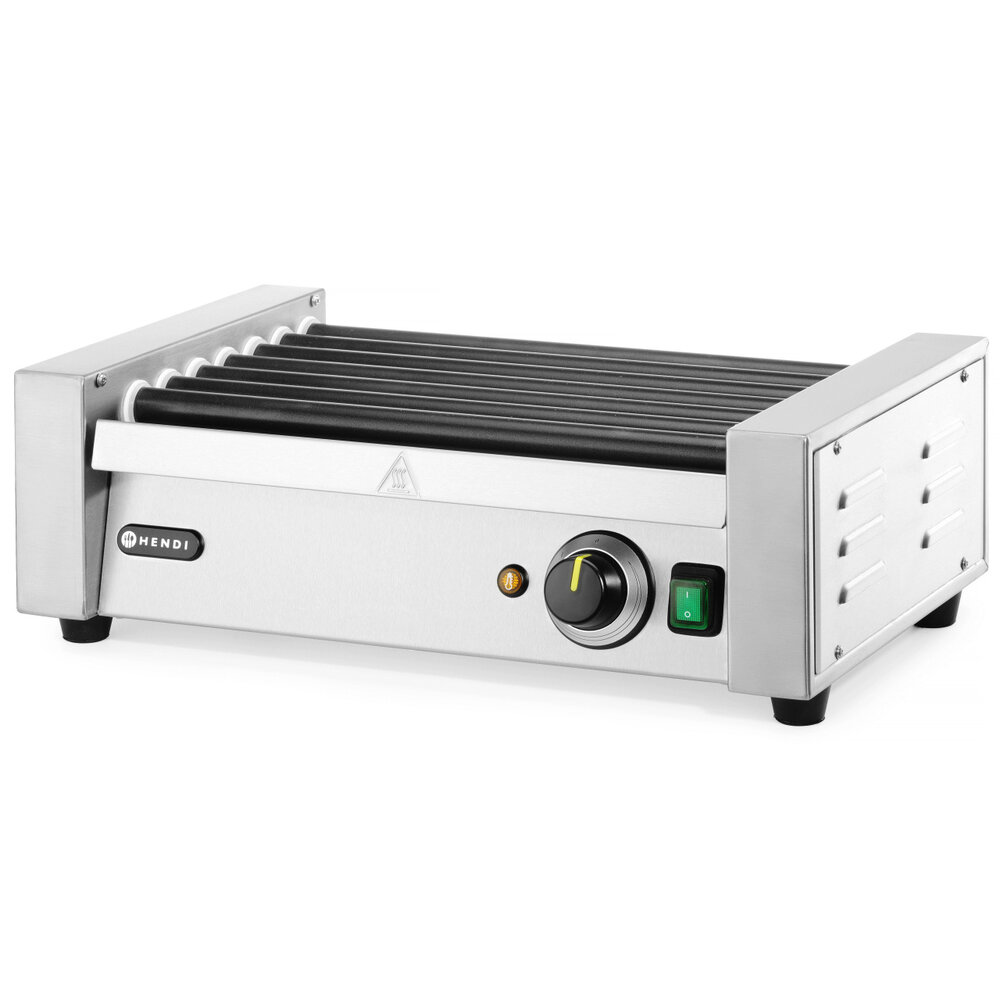 Hendi Worstengrill | 1 Zone (7 Rollen) | ≤ 150°c | 0.74kw (230v) | 520x325x175(h)mm