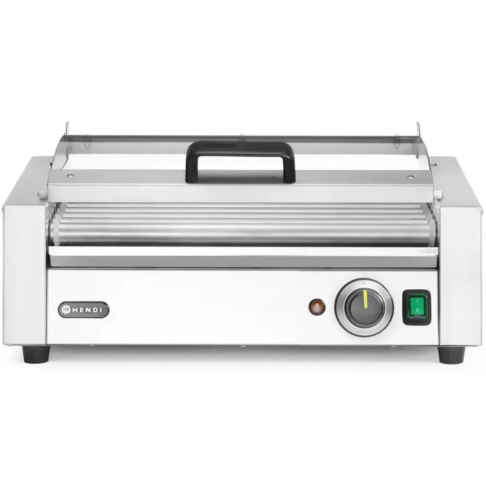 Hendi Worstengrill | 1 Zone (9 Rollen) | ≤ 230°c | 0.79kw (230v) | Incl. Deksel | 566x450x259(h)mm