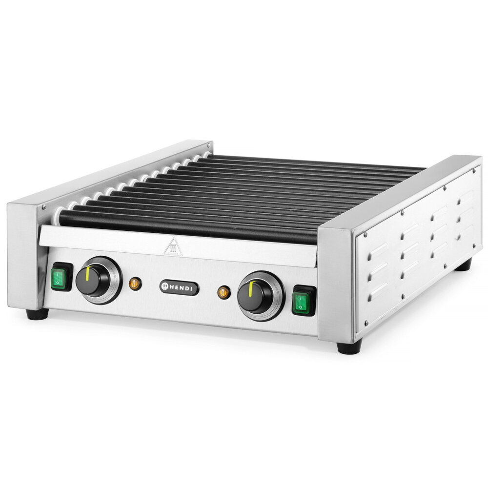 Hendi Worstengrill | 2 Zones (14 Rollen) | ≤ 150°c | 1.48kw (230v) | 520x591x175(h)mm