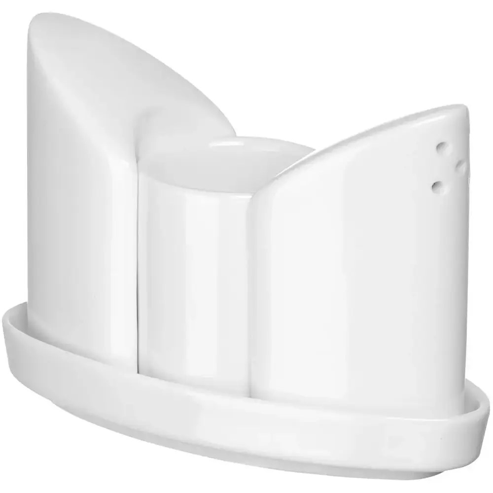 Hendi Zout-/peperstrooiersets | Porselein | Wit | 4-delig | 48 Stuks | 125x54x90(h)mm