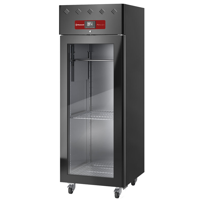 Rijpingskast Dry Aging Voor Vlees 600 Liter Geventileerd, 1 Glazen Deur, 20xgn 2/1 Zwart