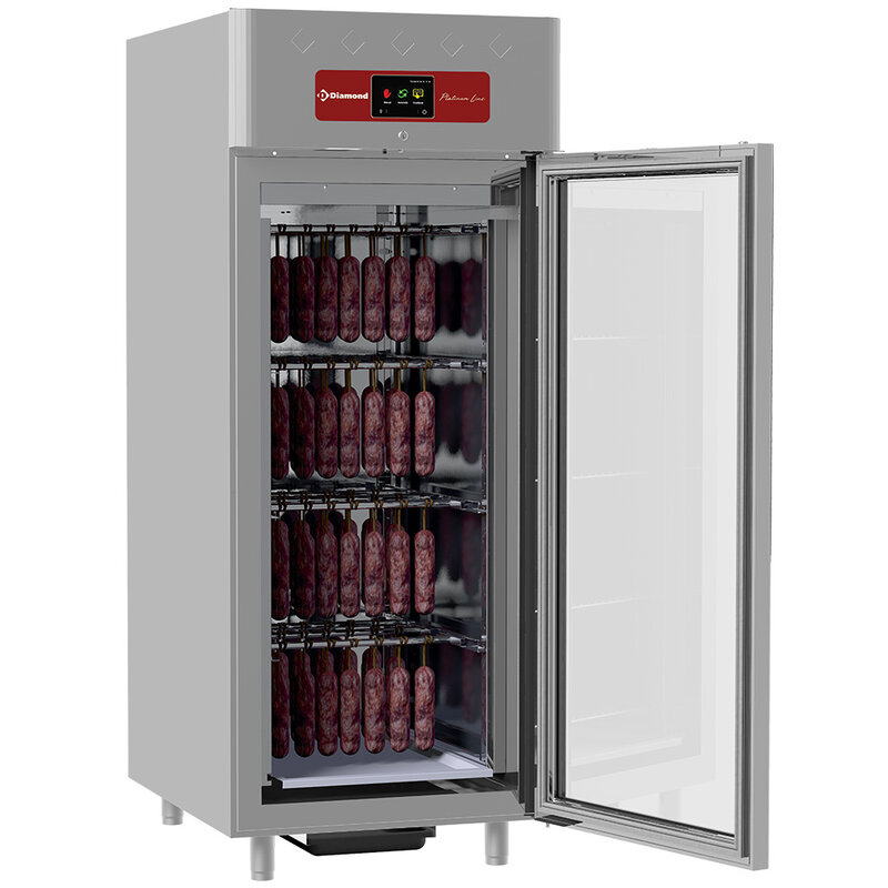 Rijpingskast Dry Aging Voor Fijnkost 850 Liter Geventileerd, 1 Glazen Deur 20x GN 2/1
