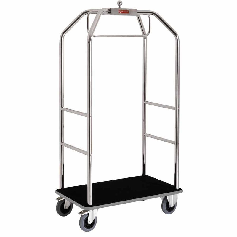 Wagen Voor Koffers & Vestiaire "verchroomd", 2 Wielen Met Remmen