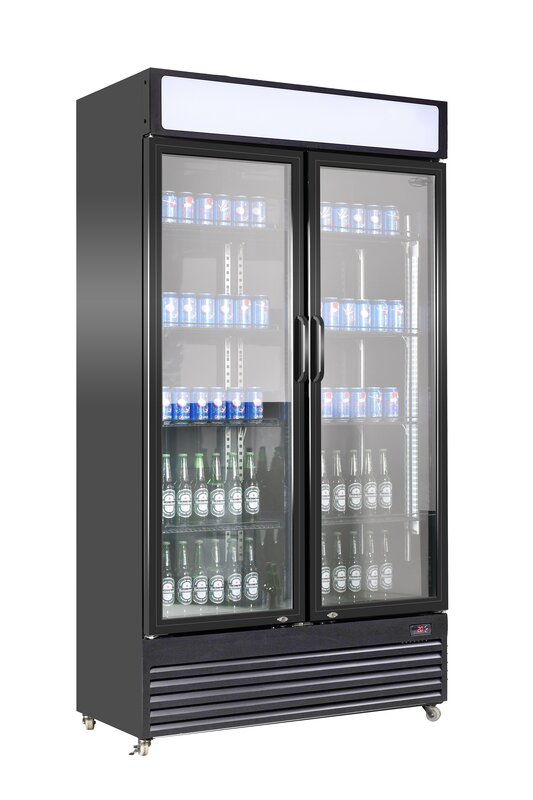 Koelkast 2 Glasdeuren Bez-780 GD Zwart