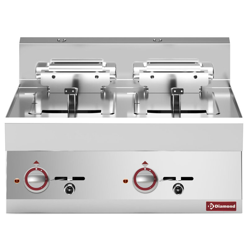 Elektrische Friteuse 2 Kuipen 10 Liter -top-