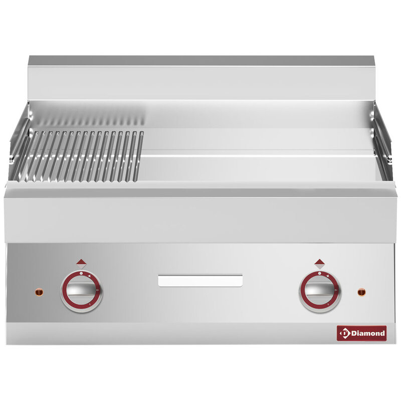 Elektrische Braadplaat 2/3 Glad en 1/3 Gegroefd -top- "alpha 650"