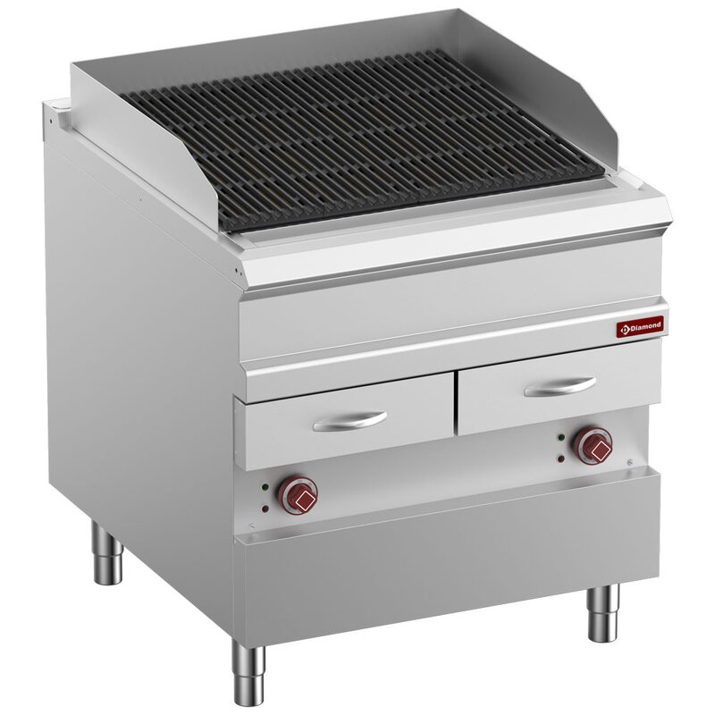 Elektrische Stoomgrill, Module 1/1, Rooster in Gietijzer "dubbelzijdig"